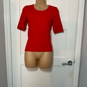 Kettlewell Red Cotton Modal Elbow Sleeve Top / T-Shirt - Size Small